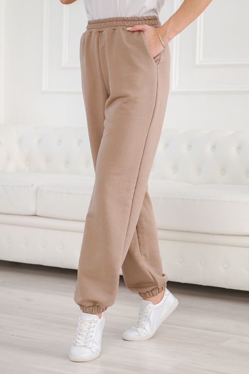 Брюки женские из футера петля Прогулка какао - Амадэль фото 3