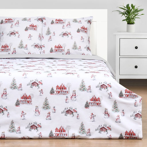 Постельное бельё Этель Funny snowman 2 сп 175х215 см, 200х220 см,70х70 см -2 шт,поплин 125 г/м2  фото 7