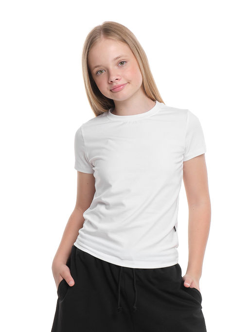 Футболка для девочки скимс для школы с коротким рукавом 22-7694 черный - Mini maxi фото 18