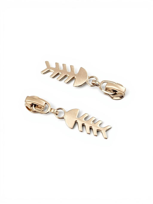 Цена за 2 шт. Бегунок для молнии «Спираль», №3, «Рыба», 10 шт., цвет никель