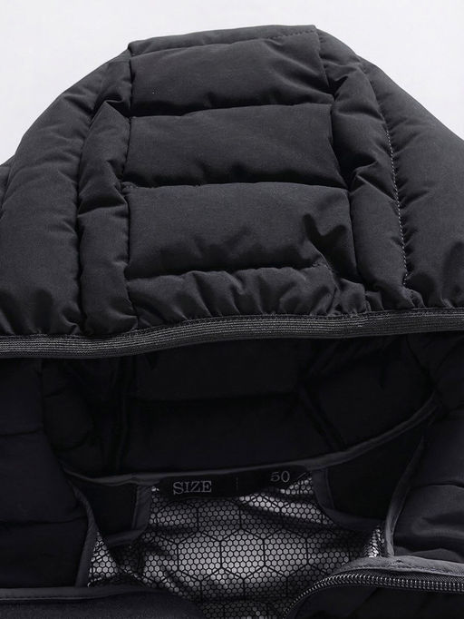 Куртка мужская стёганая с капюшоном с графеновой подкладкой черного цвета 9623_1Ch