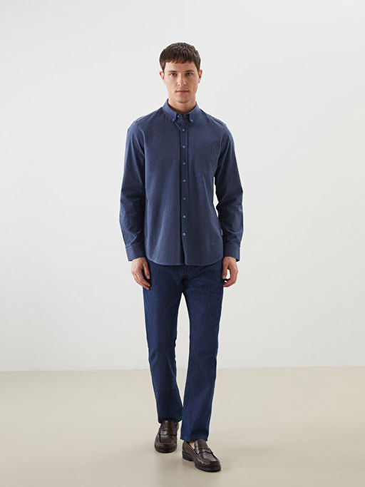 Regular Fit Uzun Kollu Erkek Dokulu G?mlek