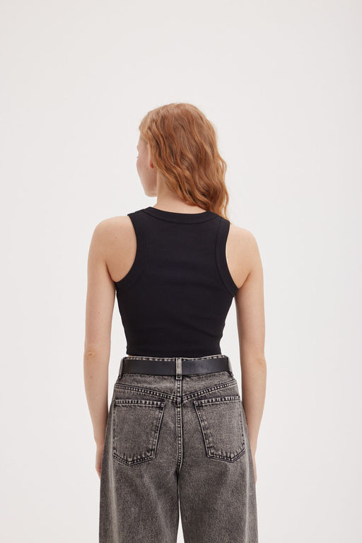 Топ халтер укороченный "Уголь" женский