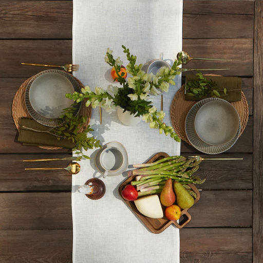 Дорожка на стол «Этель» Home collection, 40×146 см, 100% лён, белая