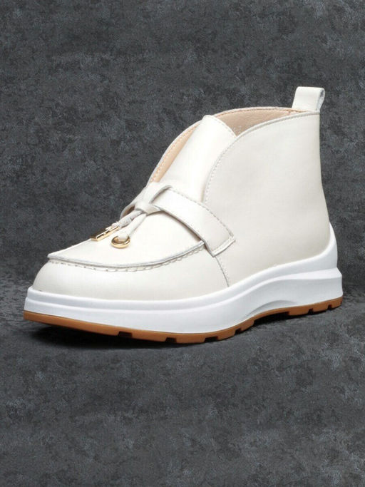 01-5281-2 WHITE Ботинки демисезонные женские (натуральная кожа, байка)