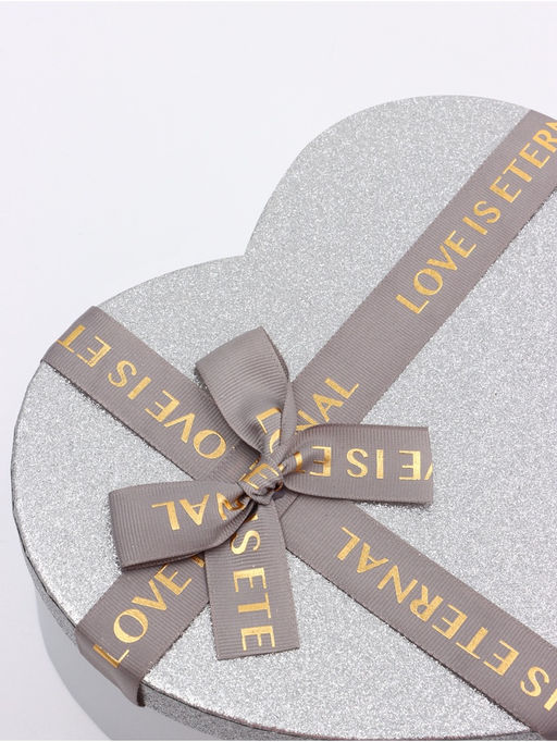 Набор подарочных коробок сердце 3 в 1, серебро с бантом Любовь вечна, 31?27?13.3; 28?25?11.7; 26?23?10.3 см