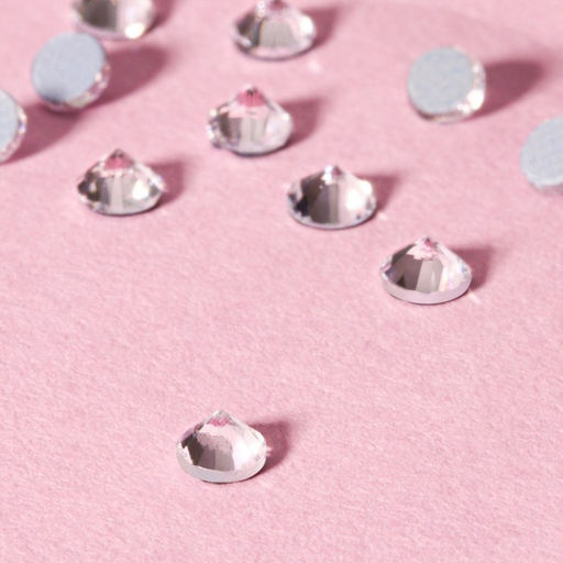 Цена за 10 шт. Стразы термоклеевые «Конус», стеклянные, SS10, d=2.8 мм, 100 шт., белые