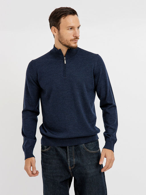 водолазка мужская базовая из шерсти с молнией - Glenfield фото 10