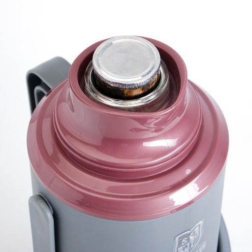 Термос, 1.2 л, со стеклянной колбой, сохраняет тепло 24 ч, пластик, МИКС