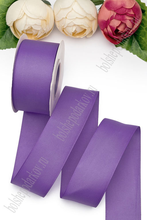 Лента репсовая 4 см*20 ярд 1 сорт (фиолетовый №125) SF-1349 - No name фото 2