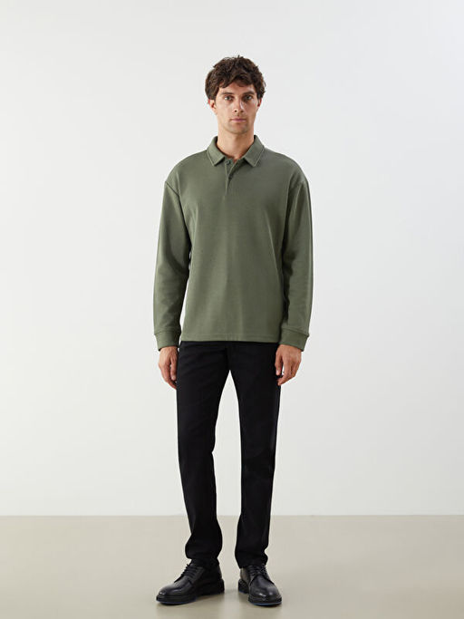 Polo Yaka Erkek Sweatshirt