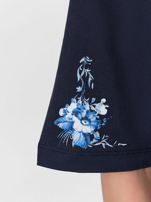 Комплект домашний женский синий с новогодним принтом - Mark formelle фото 6