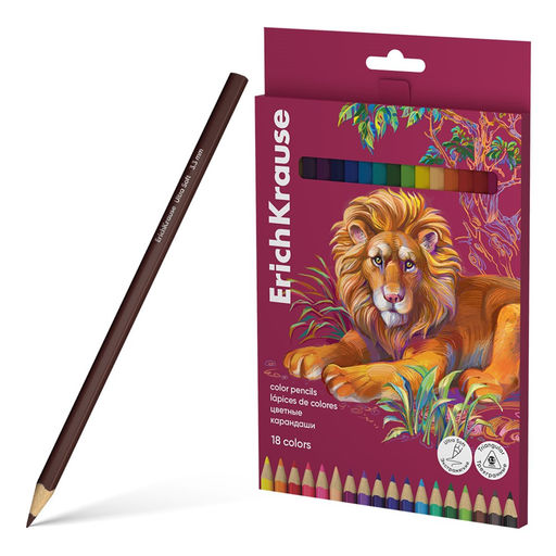 Карандаши ErichKrause "Safari" 18цв. (61815) трехгранные