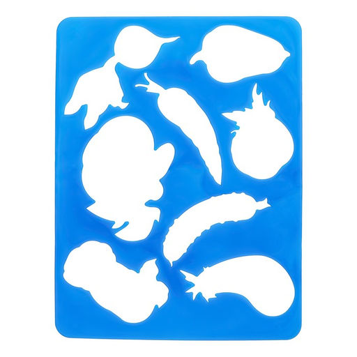 Набор трафарет - раскраска Calligrata, 6 шт.: овощи, домашние животные, цветы, бабочки, лесные звери, фрукты, для девочек