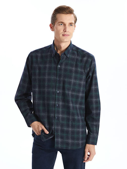 Slim Fit Uzun Kollu Ekose Erkek G?mlek