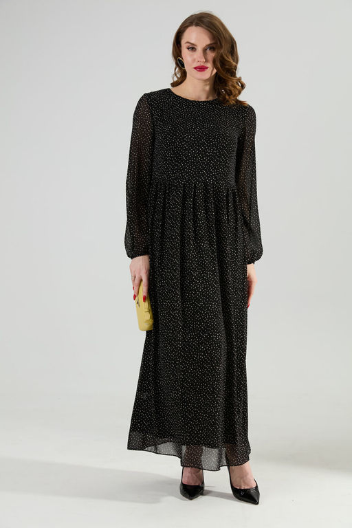 Платье NIKVA н801-10 чёрный в горошек  фото 7