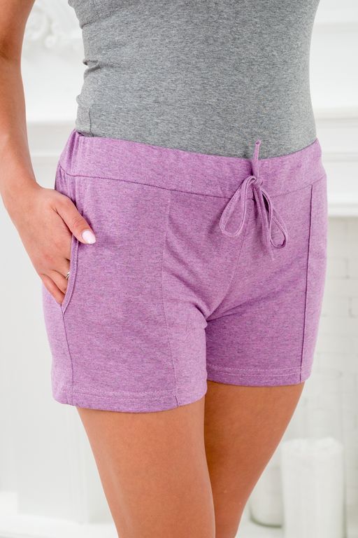 Шорты женские из кулирки Молодежные лиловый - Амадэль фото 2