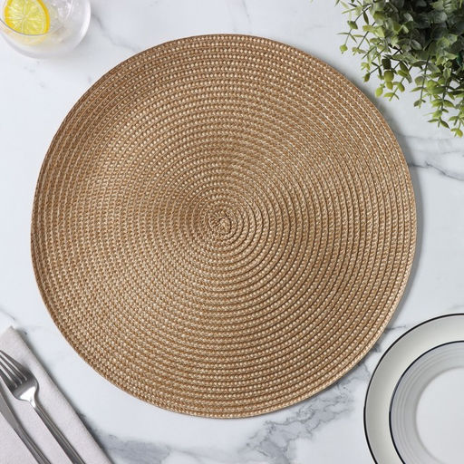 Салфетка сервировочная на стол Доляна Лофт, d=38 см, цвет песочный  фото 12