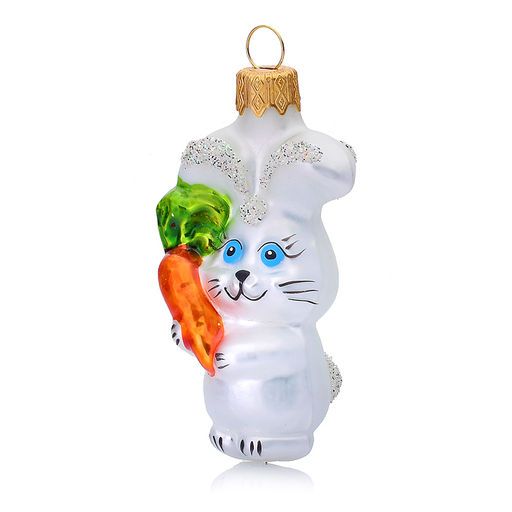 Елочное украшение Зайчик малыш с морковкой Ф623 - Коломеев фото 4
