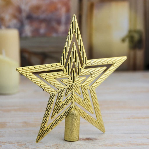 Цена за 4 шт. Звезда на ёлку (верхушка) текстурная, 1515 см, золотистый