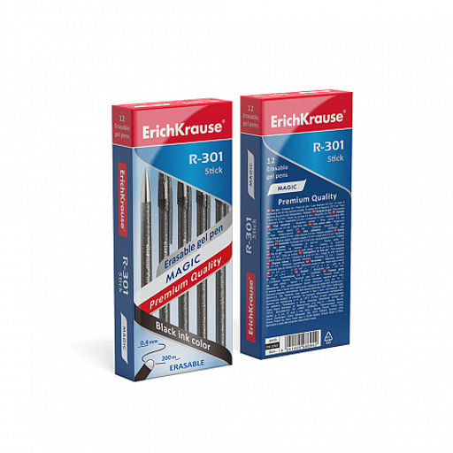 Цена за 12 шт. Ручка гелевая сo стираемыми чернилами ErichKrause R-301 Magic Gel Stick Original 0.5, цвет чернил синий (в коробке по 12 шт.)