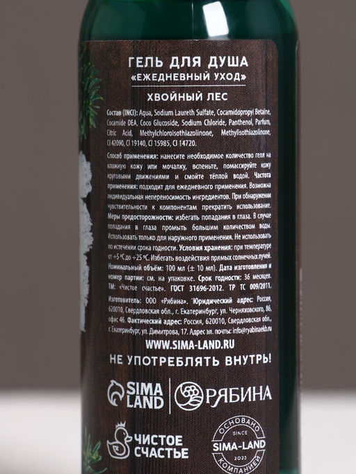 Цена за 2 шт. Гель для душа мужской С Новым Годом!, 100 мл, аромат хвойного леса, Чистое счастье фото 4