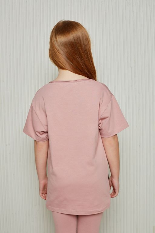 Футболка BASIC LINE из мягкого трикотажа пенье пудровая - Miza фото 3