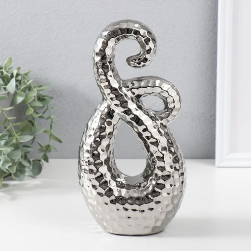 Фигурка керамика «Абстракция. Щупальца», серебро, 12.5×7×25 см