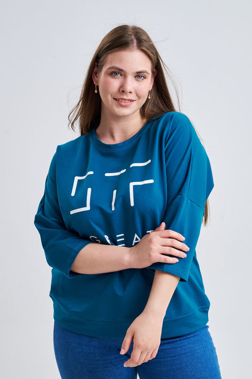 Свитшот 375702 оверсайз трикотажный