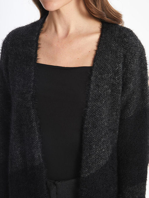 ?al Yaka Renk Bloklu Uzun Kollu Kad?n Triko H?rka