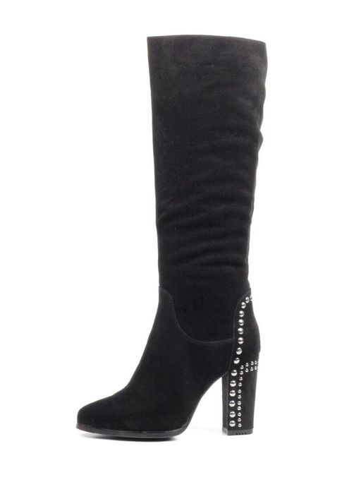 02-13R-01Y1-Q732F BLACK Сапоги женские (натуральная замша, натуральный мех (евромех)) - Фабричный китай фото 14