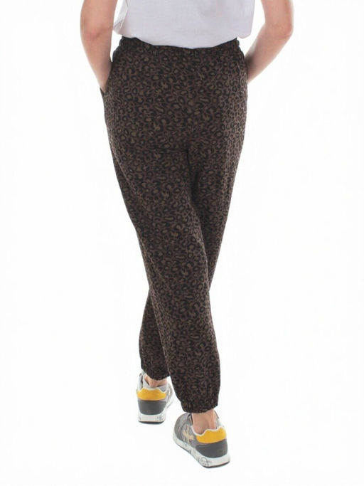9001 LEOPARD/BLACK Брюки спортивные женские (95% хлопок, 5% спандекс) - Fashion фото 5