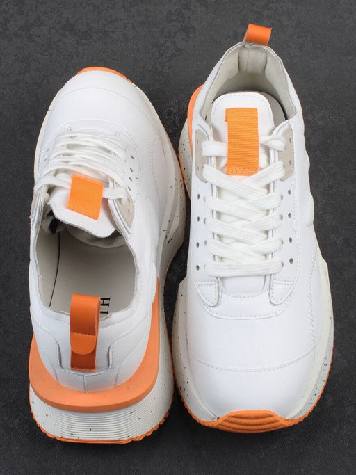 04-S77-42 WHITE Кроссовки женские (натуральная кожа) - Фабричный китай фото 15