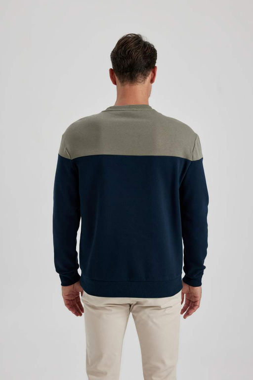 Плотный свитшот Comfort Fit с круглым вырезом - Defacto фото 10