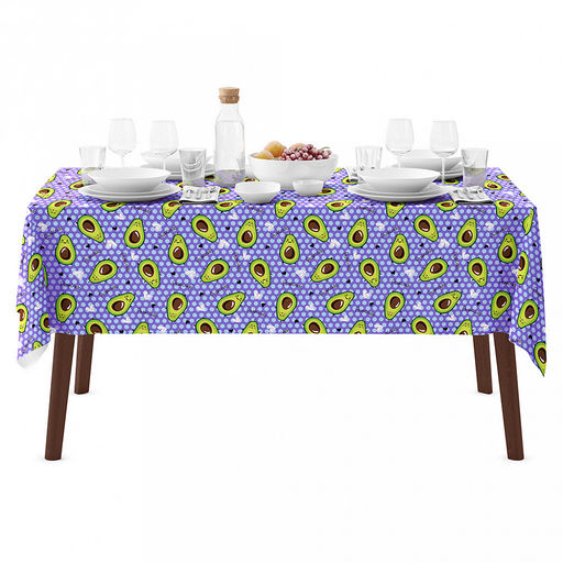 Скатерть 180х145см "Авокадо, вид 2/2", длина стола до 140см, на 6 персон, рогожка (хлопок 100%) 171г/м2, упаковка классическая, пакет ПВХ 28х41см, "Домашняя мода" (Россия)