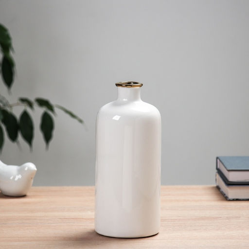 Ваза «Альваро», d=3 см, 21×9 см, керамика, белая