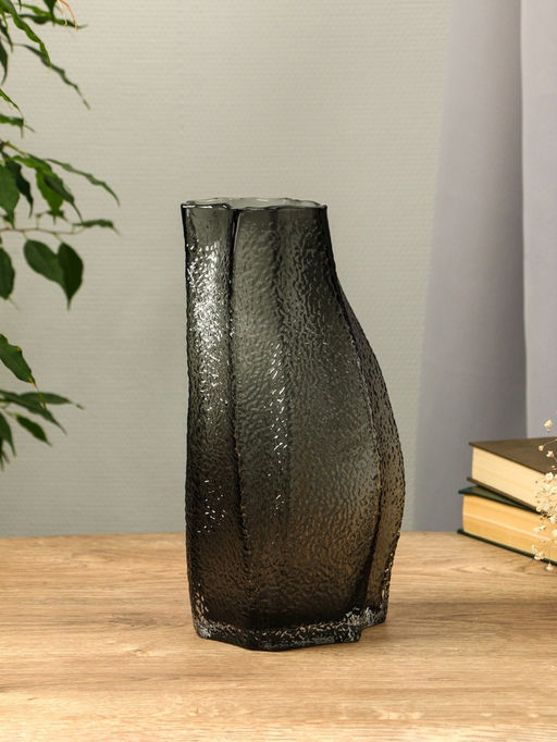 Ваза «Дженис», 30×15×9.5 см, стекло, серая
