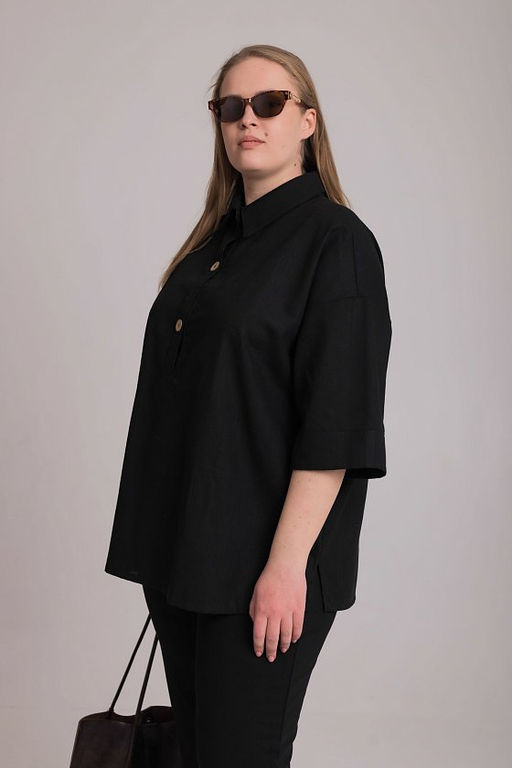 Рубашка М325046а черный - Елена фото 2