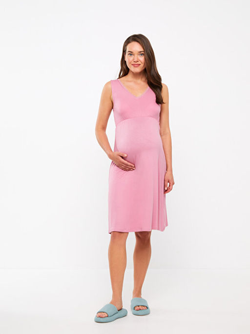 V Yaka Dantel Detayl? Hamile Gecelik