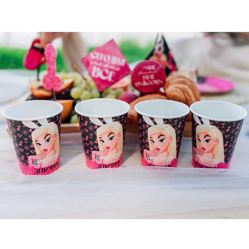 Посуда одноразовая бумажная для праздника «Супер девичник», 6 тарелок, 6 стаканов, игра