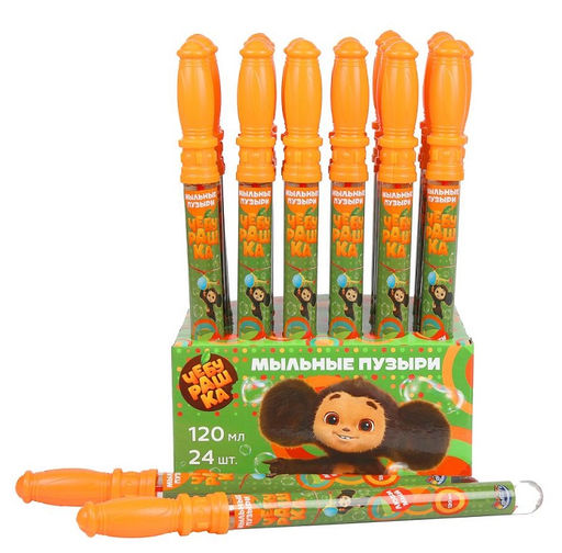 Играем вместе. Мыльные пузыри "Чебурашка" 120 мл, в колбе, уп-24 шт. арт.01101-120ЭД