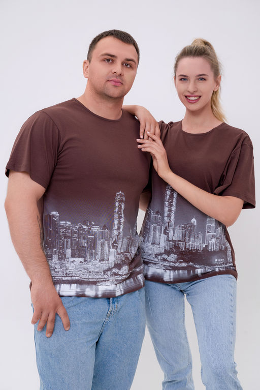 Футболка из кулирки унисекс Город шоколадный макс - Амадэль фото 4
