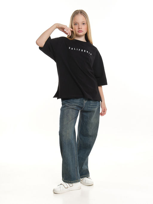 Футболка оверсайз с принтом 22-7453 белый - Mini maxi фото 21