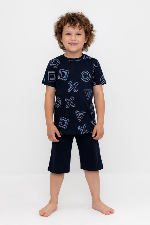 К 1614/объемные фигуры,индиго пижама дет