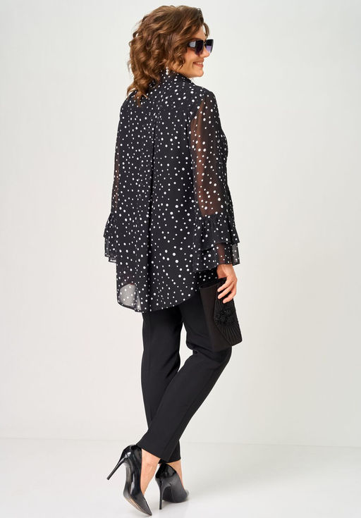 Блуза EVA GRANT 7221С принт мелкий горох