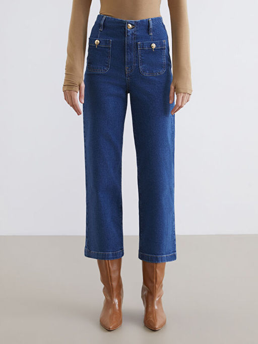 Wideleg Kad?n Jean Pantolon