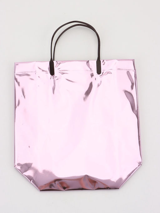 Пакет подарочный ПВХ, голография, розовый, пластиковая ручка, 26×22.5×10 см
