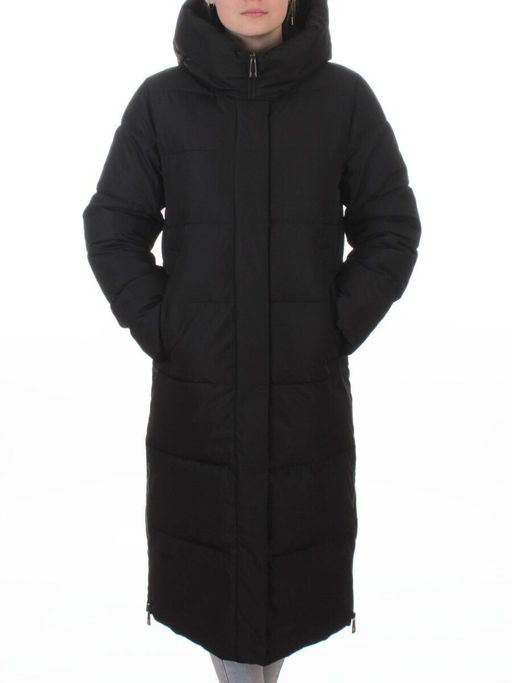 L667 BLACK Пальто зимнее женское (200 гр. холлофайбер)