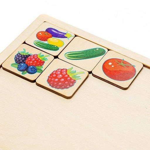 Игра развивающая деревянная Овощи-Фрукты-Ягоды-Грибы - Десятое королевство фото 3