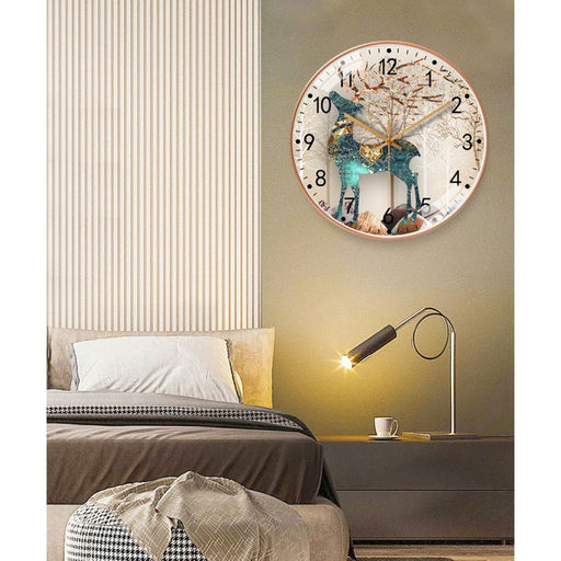 Часы настенные интерьерные «Олень», бесшумные, плавный ход, d=30 см, от батарейки 1хАА